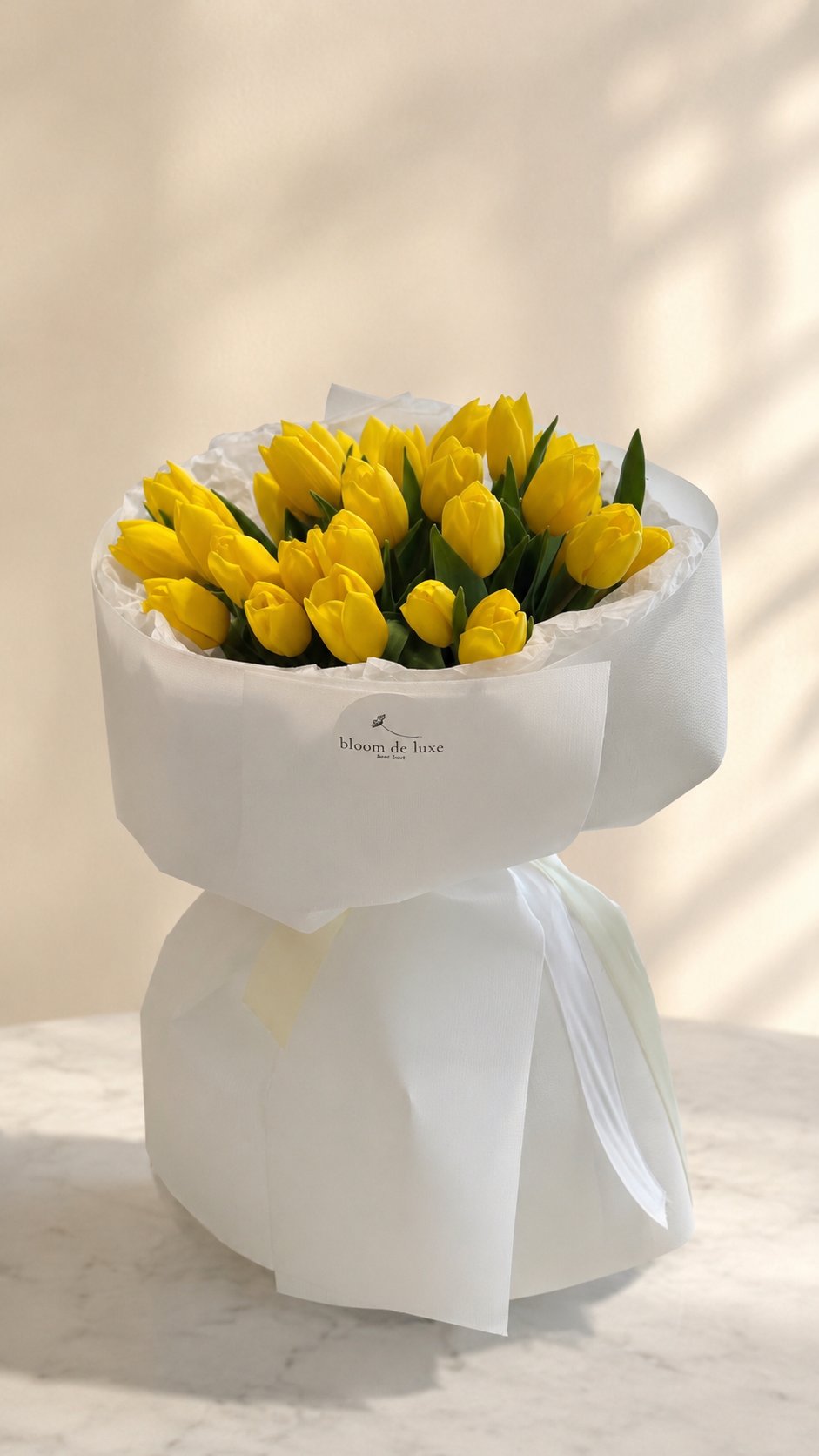 Yellow Luxe tulip bouquet — premium yellow tulips, Gold Coast flower delivery